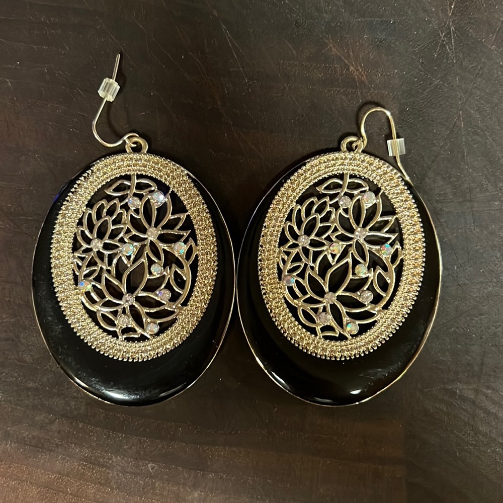 Black and gold earrings